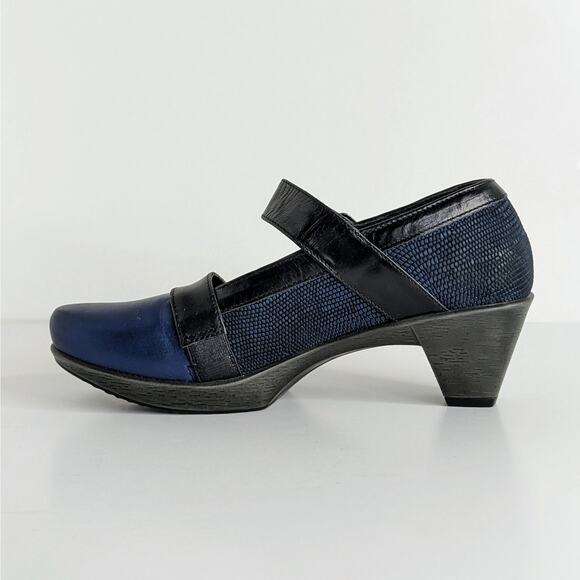 Naot Shoes Dashing Women EU 36 Blue Black Heels Mary Jane Hook and Loop Strap - Picture 10 of 16